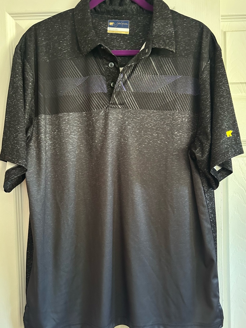 Men’s Jack Nicklaus Heathered Black Performance Polo Golf Shirt StayDri